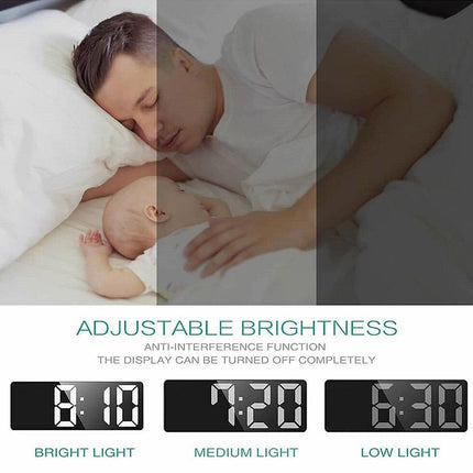LED Digital Alarm Clock Large Display Dual Power Options Home Office Decor