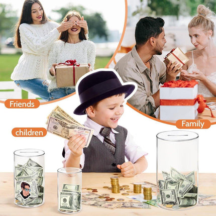 Acrylic Transparent Piggy Bank Savings Box Unbreakable Money Coin Storage Bank