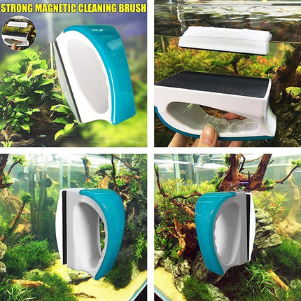 Magnetic Fish Tank Brush Algae Magnet Aquarium Cleaning Glass Aquatic Cleaner - Aimall