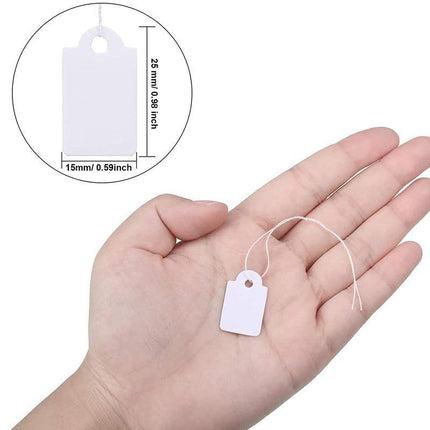 500PCS White Strung Tags Labels Retail Luggage Jewelry price tags with string - Aimall