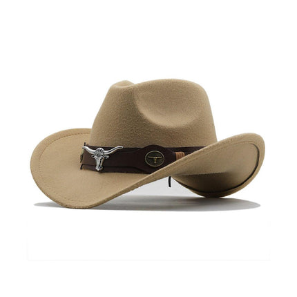 Vintage Woolen Felt Top Hat Cowboy Hat Classic Style Fashion Hat for Men