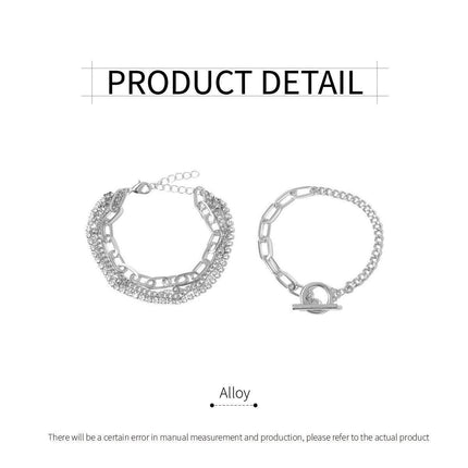 Twist Chain Bracelets Women 2pcs Set Fashion Mix and Match Jewelry Gift