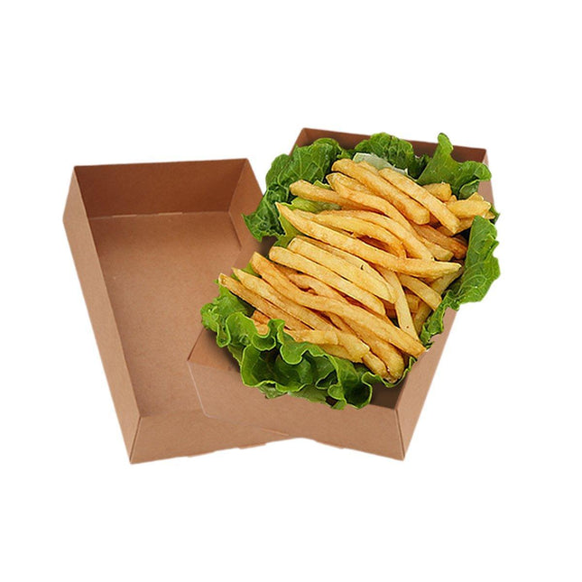 50PCS Disposable Kraft Paper Takeout Lunch Box Picnic Dessert Food Packing