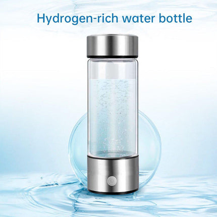 420ml Hydrogen Water Generator Bottle USB Rechargeable Borosilicate Glass