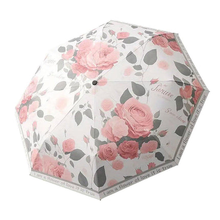 Floral Automatic Folding 3 Fold Umbrella Auto Open Close Travel Windproof Anti-UV