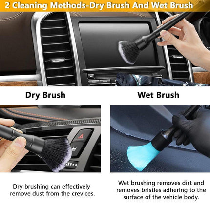 3PCS Car Cleaning Brush Car Detailing Brushes Kit For Dashboard Air Conditioner