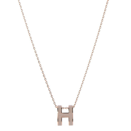 High version clavicle chain H enamel letter POP necklace women's oval rose gold pendant jewelry factory wholesale