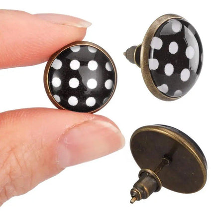 Halloween Vintage Dress Up Set Polka Dot Stud Earrings and Headband Party