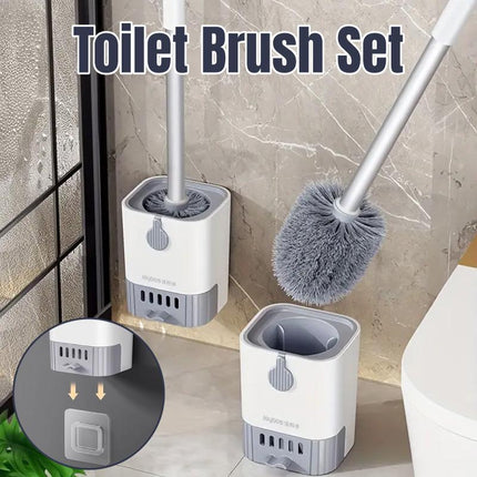 Toilet Cleaning Brush Wall Mounted Holder Bathroom Household Cleaner Tool