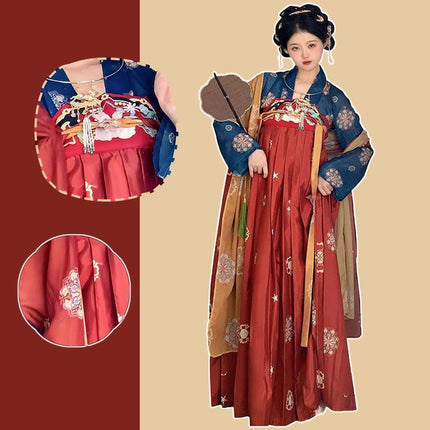 Hanfu Women Chinese Style Ancient Costume Spring Waist Skirt Festival Clothing - Aimall