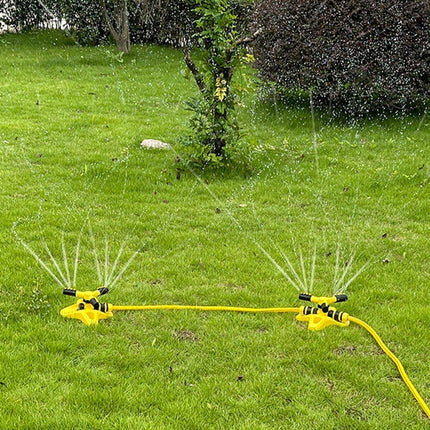 360 Degree Rotating Yellow Sprinkler Automatic Lawn Garden Watering System Villa