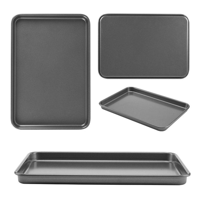 3pcs Rectangular Baking Pan Set Nonstick Oven Bakeware Mould for Home Cooking