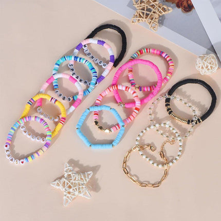 8/14pcs Bohemian Bracelet Set Colourful Beaded Bracelets Stackable Jewelry Gift