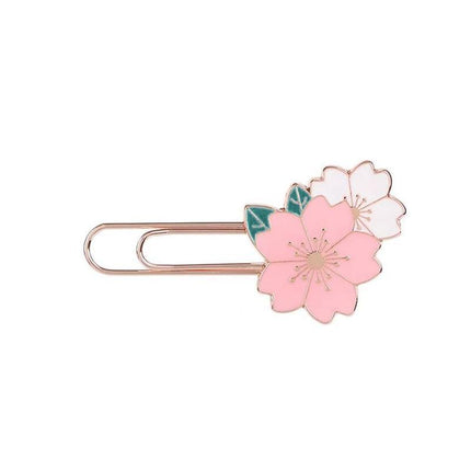 Bookmark Sakura Flowers Metal Bookmark Cherry Blossom Kids Paper Clip - Aimall
