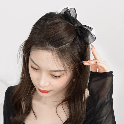 Sweet Mesh Bow Hairpin Hair Accessories Bang Clip Bowknot Hair Clips Girls Party - Aimall