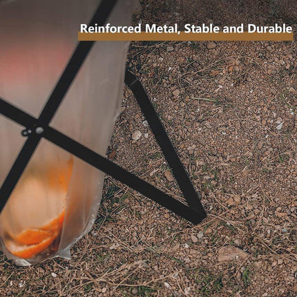 Outdoor Portable Wooden Folding Garbage Rack Picnic Barbecue Plastic Bag Holder
