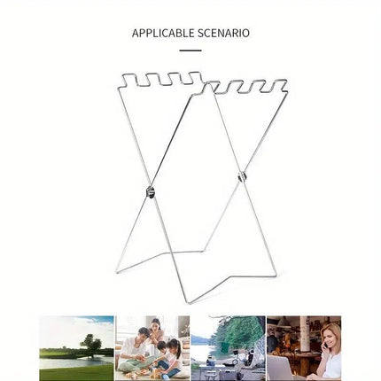 Outdoor Portable Folding Trash Bag Holder Rack for Home Kitchen and Camping Use