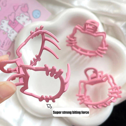 6pcs Metal Hollow Cat Ear Hair Clips Half Updo Plate Headdress Hair Accessories