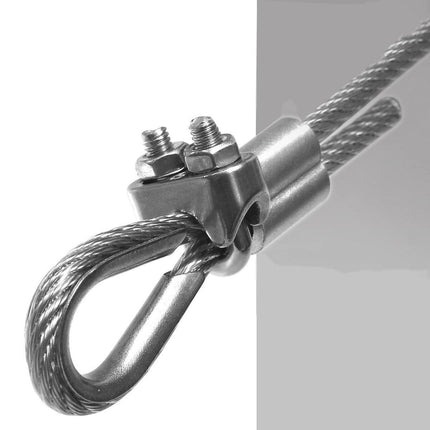 16X 304Steel Wire Rope Grips Clamps U Bolts Fitting Cable Cord Tie M6 6mm Sliver