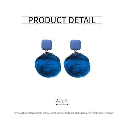 Elegant Blue Oil Drop Earrings Retro Fashion Silver Needle Jewellery Women
