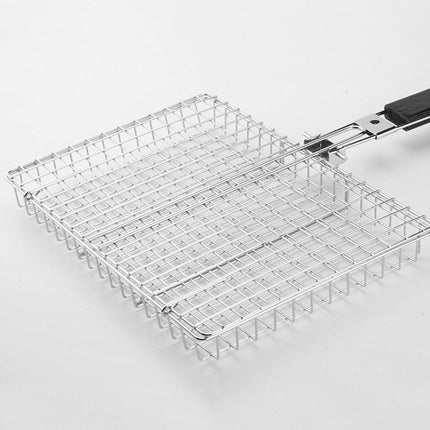 Barbecue Grilling Basket Portable Folding Stainless Steel Grill BBQ Food Holders