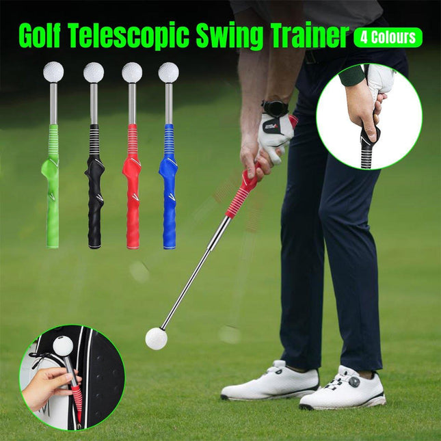 Golf Swing Training Aid Telescopic Impact Sound Stick Exercise Tool for Practice