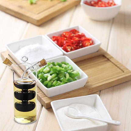 Glass Oil Vinegar Dispenser Bottle with Cork Lid Kitchen Soy Sauce Container