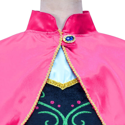 Girls Dress Frozen Anna Long Sleeve Princess Dress AU - Aimall