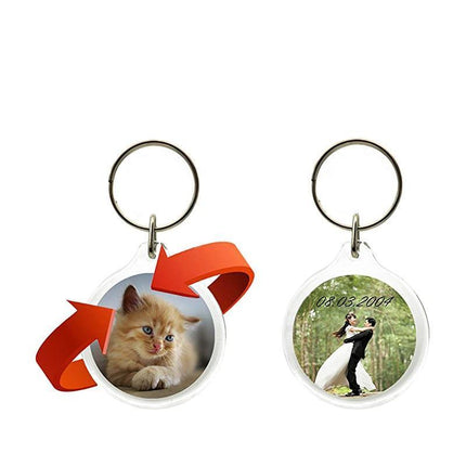 20PCS Keyring Clear Acrylic Photo Key Chain Picture Frame Blanks DIY Rings Gifts - Aimall