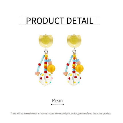 Colourful Tulip Beaded Earrings for Women Floral Fashion Jewelry Gift Accessory