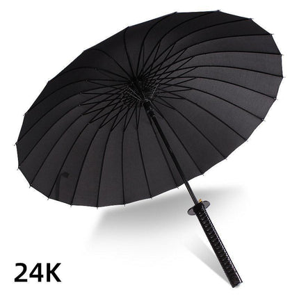 Black Sun and Rain Umbrella Straight Umbrella UV Protection Windproof Outdoor