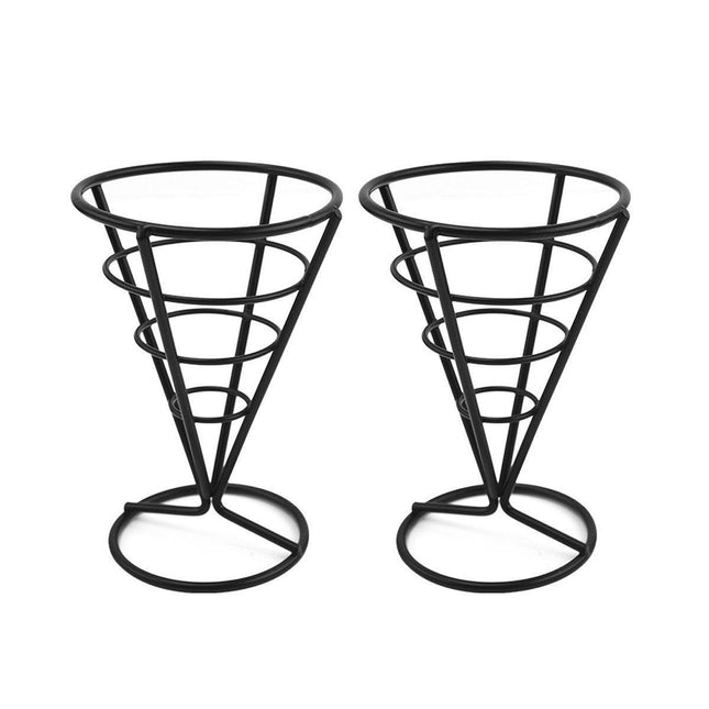 2X Snack Rack Fried Chicken Chip Cone Fryer French Fries Wire Oil Holder Basket