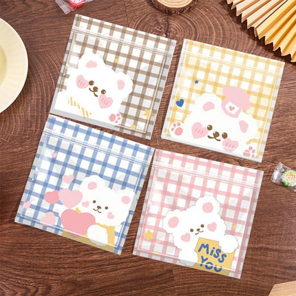 100pcs Cartoon Ziplock Bags For Snacks Candy Cookies Food Safe Plastic Bags