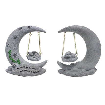 Moon Resin Pet Memorial Tombstone Ornament Garden Decoration for Lost Pets