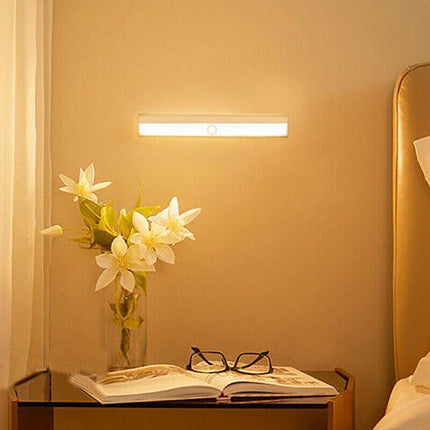 LED Motion Sensor Light PIR Cordless Night Light Closet Stair Battery Powered Cool White - Aimall