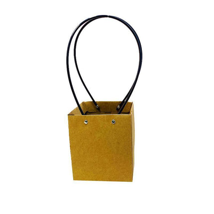 25x Kraft Paper Bag Flowers Waterproof Bouquet Basket Gift Box With Handle - Aimall