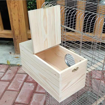 Wooden Nest Bird Breeding Box Parakeet Parrot Cockatiel Cage Nesting House S M L - Aimall