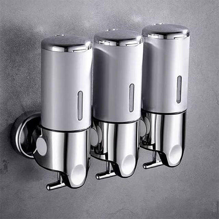 Stainless Steel Lever Soap Dispenser Manual Push Shower Gel Hotel Bathroom Use