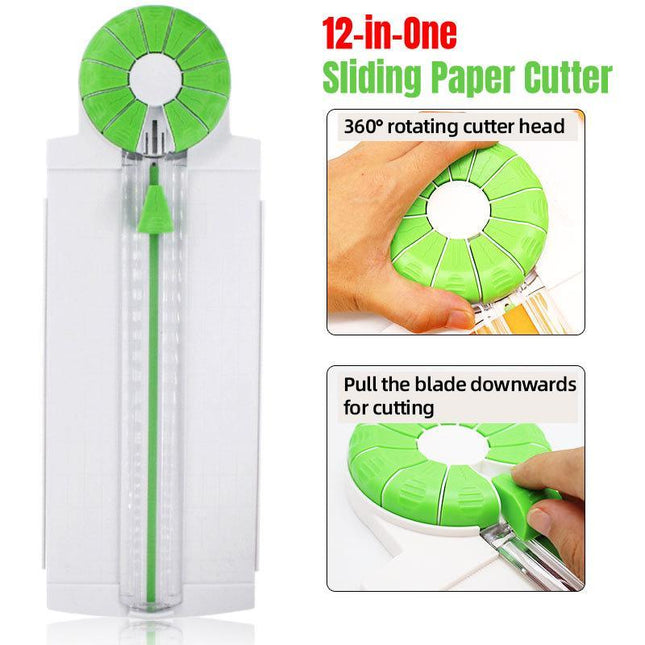 12-in-1 Manual Paper Cutter Creasing Machine Portable Multifunctional Trimmer