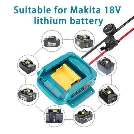 Battery Power Mount Connector Adapter For makita 18V Dock Holder with Cables - Aimall