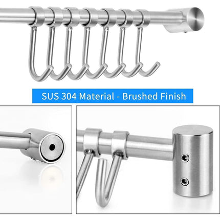 2PCS 304 Stainless Steel Bathroom Towel Hook Wall Mounted Clothes Kitchen Hanger