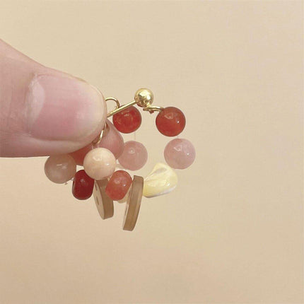 Vintage Coloured Natural Stone Beaded Earrings Boho Jewelry for Women Fashion