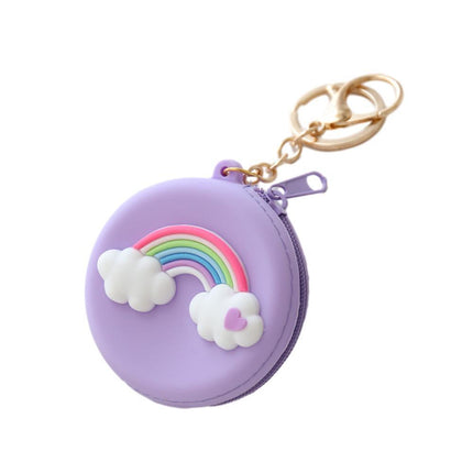 Bag Charm Coin Purse Keychain Zipper Change Purse Key Ring Purse With Keychain - Aimall