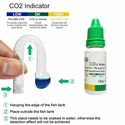 Aquatic CO2 Drop Checker Glass Aquarium Monitor Kit Accurate Fish Tank Tester