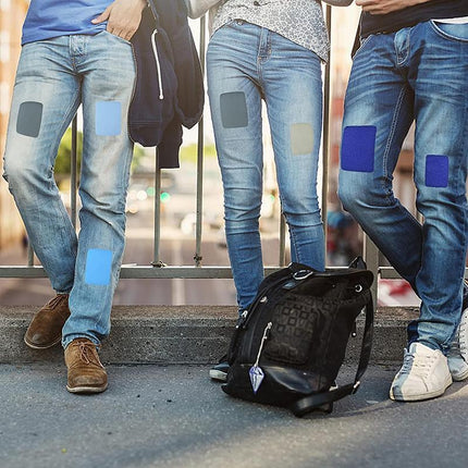 26X Solid Colour Twill Fabric Patch Kits Repair T-shirt Jeans Clothes Knee Hole - Aimall