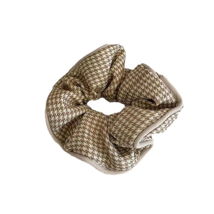 Women Large Scrunchies Plaid Hair Bands Elastic Hair Tie Rope Ring Ponytail Gift - Aimall