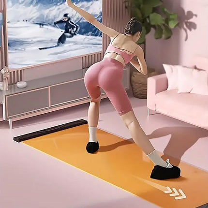 1PC Sliding Fitness Training Mat Home Gym Yoga Exercise Board with Shoe Covers