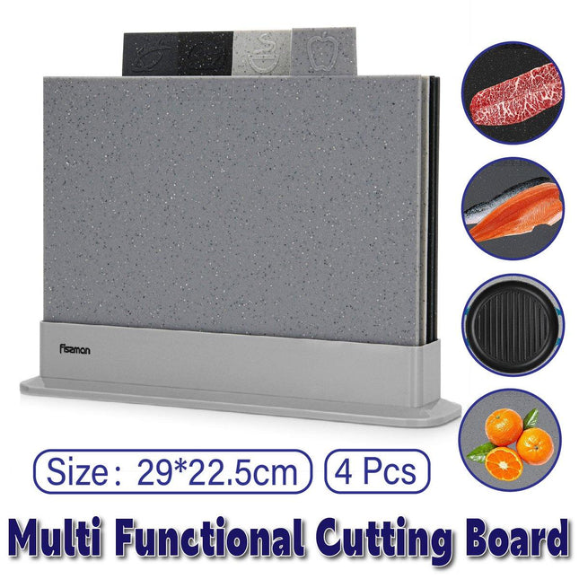 4pcs Cutting Board Set Non Slip Kitchen Chopping Boards Food Prep Kitchen Tools