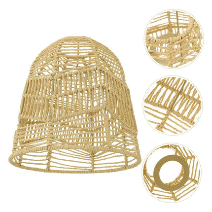 Chinese Style Imitation Rattan Lampshade DIY Weaving Lamp for Home Decor