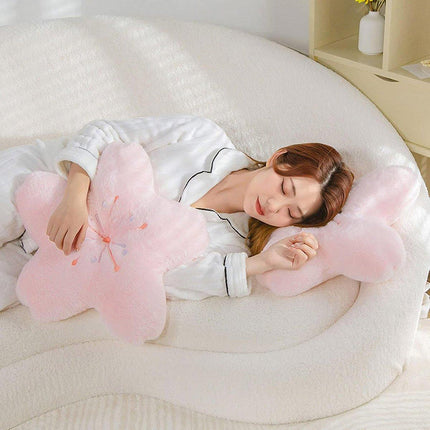 Pink Cherry Blossom Nap Pillow Soft Sleeping Pillow for Office Children Students